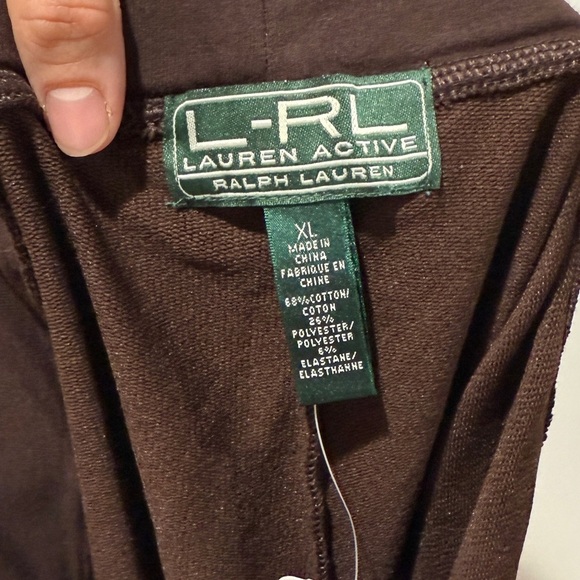 NWT Lauren Ralph Lauren Lounge Pull On Pants XL Brown Activewear Comfort Staple - Picture 2 of 8